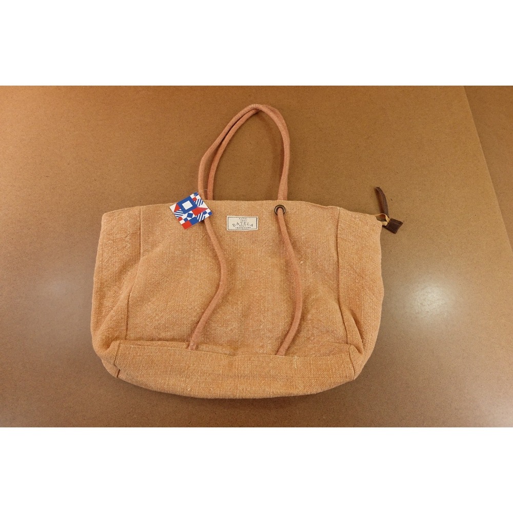 Batela Womens Beige Jute Rope Handles Shopper Tote Bag NWT